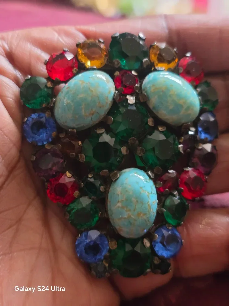 Vintage Multi-Color Rhinestone Dress Clips