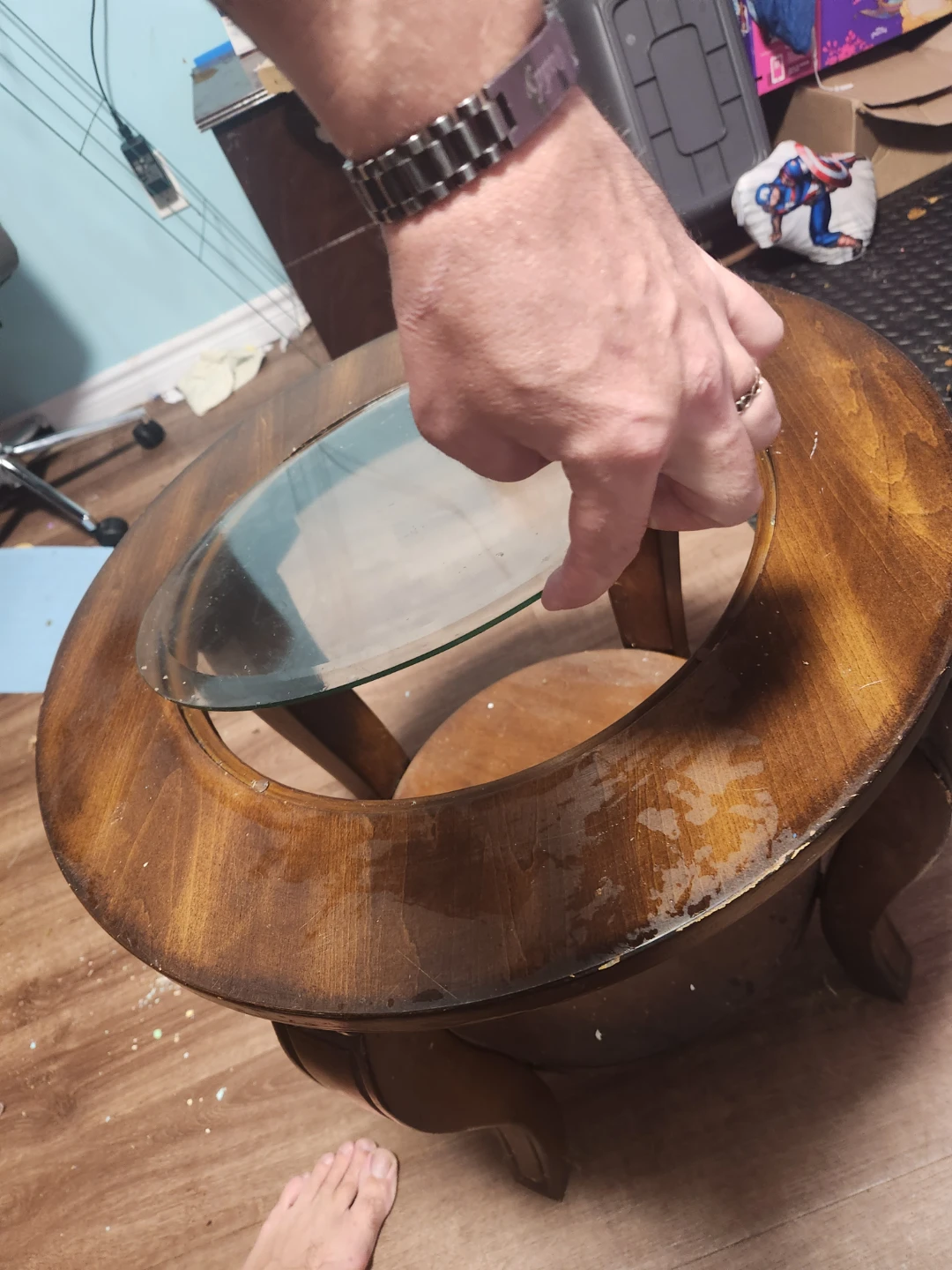 Glass End Table - photo 2