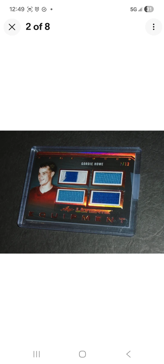 Gordie Howe Leaf Ultimate Equipment Hockey/Game Used Card - photo 2