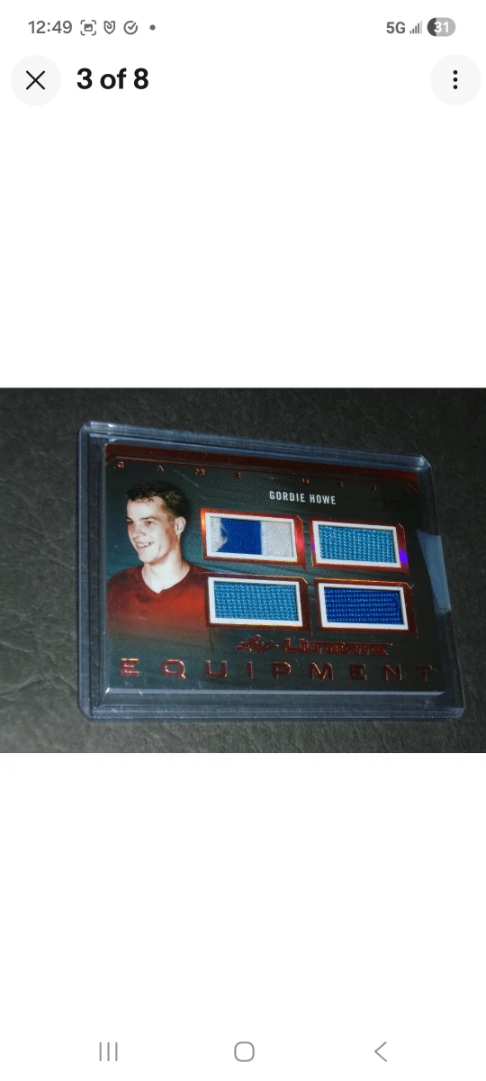 Gordie Howe Leaf Ultimate Equipment Hockey/Game Used Card - photo 3