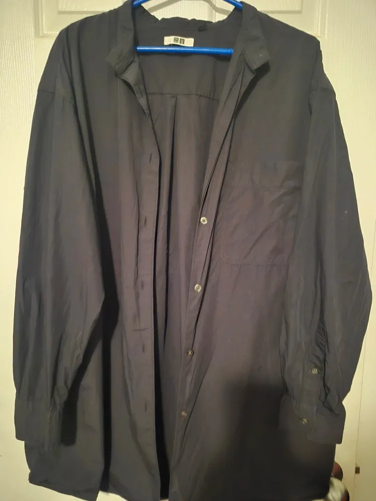 UNIQLO U Black Oversized Long Sleeve Shirt image indicator(2)