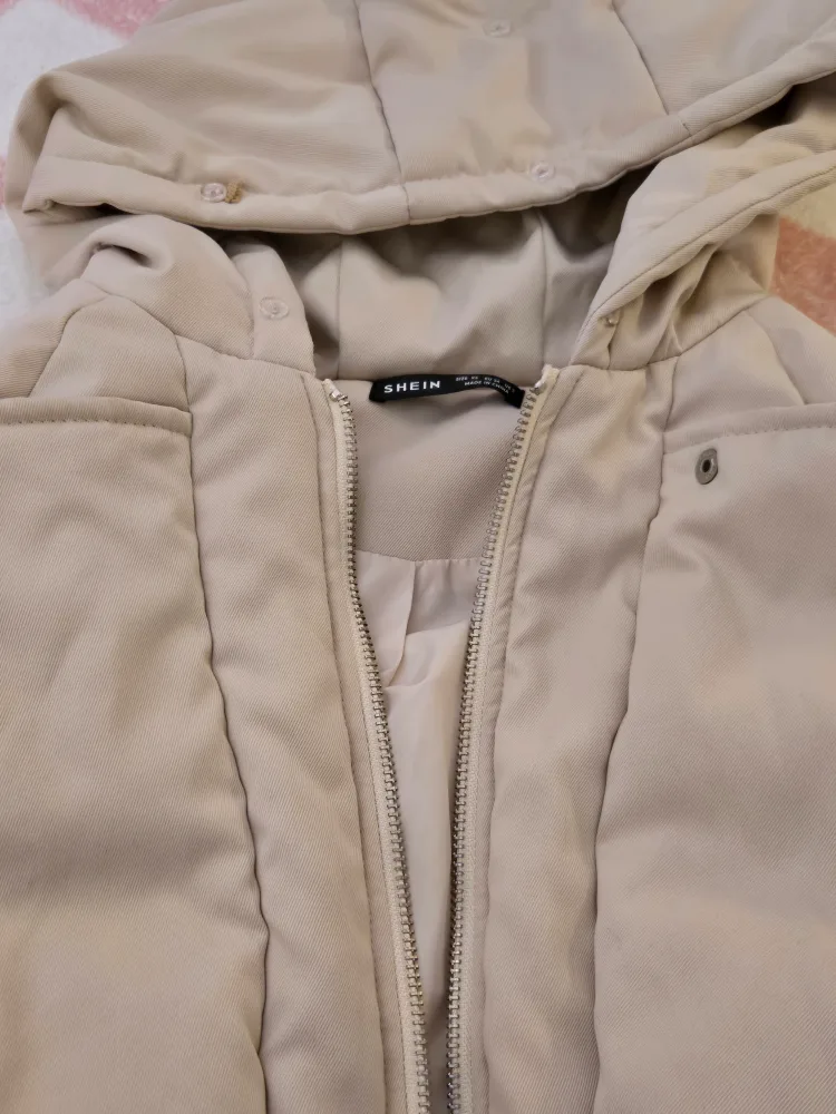 SHEIN Beige Hooded Puffer Jacket image indicator(2)