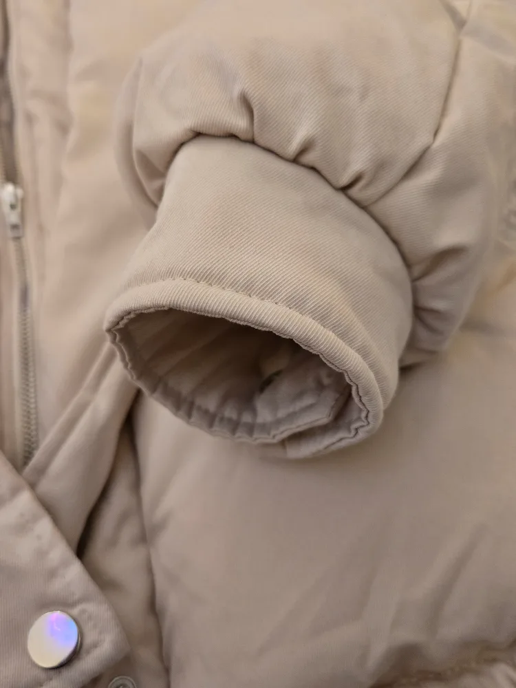 SHEIN Beige Hooded Puffer Jacket image indicator(3)