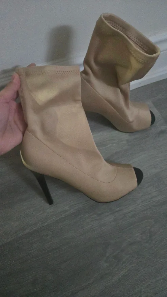 Call it Spring - Beige Heeled Ankle Boots - Size 7
