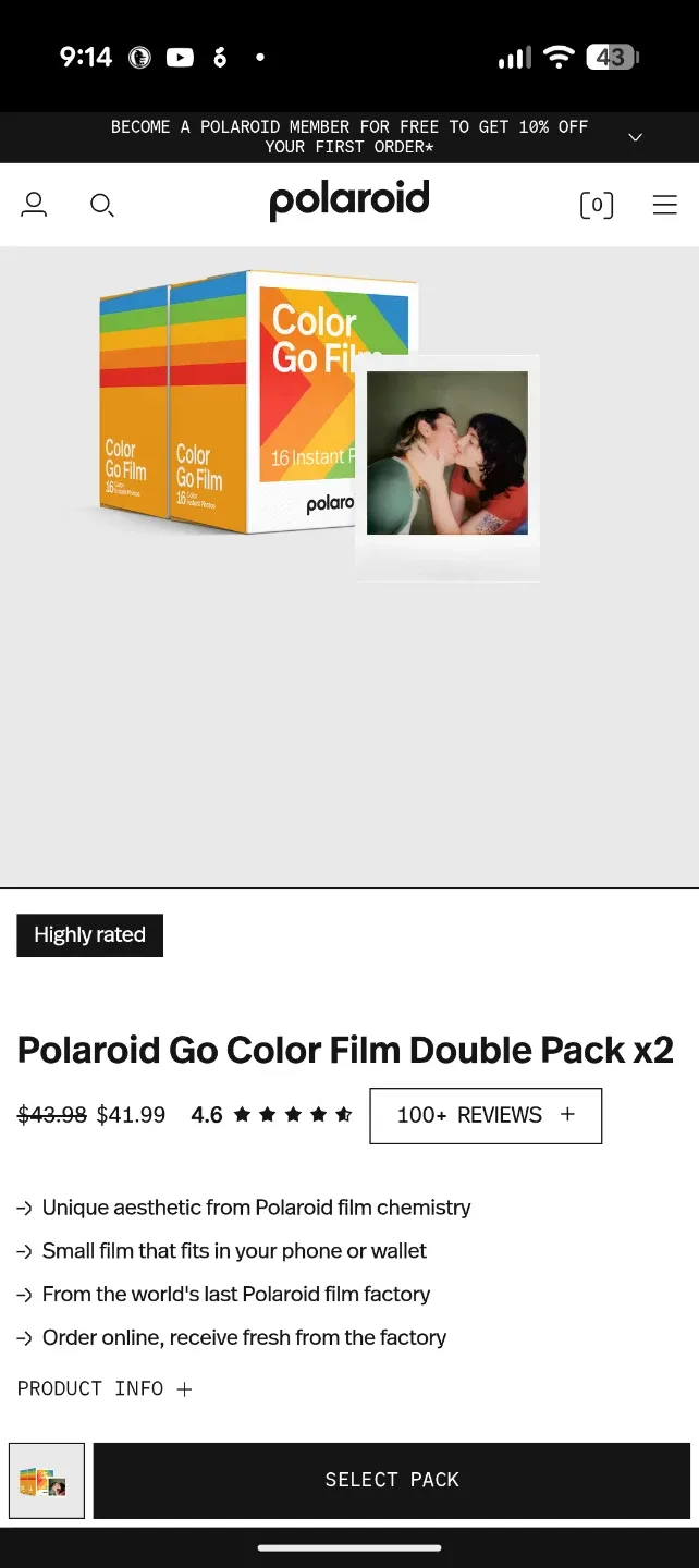 Polaroid Go Instant Camera + 2 Go Film Packs image indicator(4)