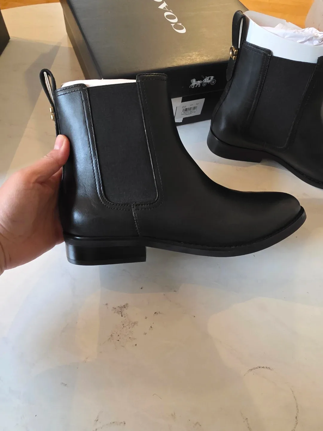 Brand New - Coach - Maeve Leather Bootie - Size 8.5 - Black image indicator(3)