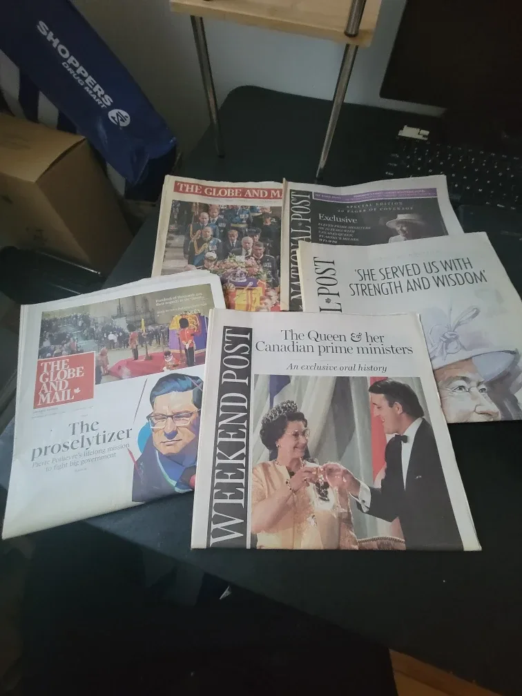 Newsprints The day the Queen passed.
