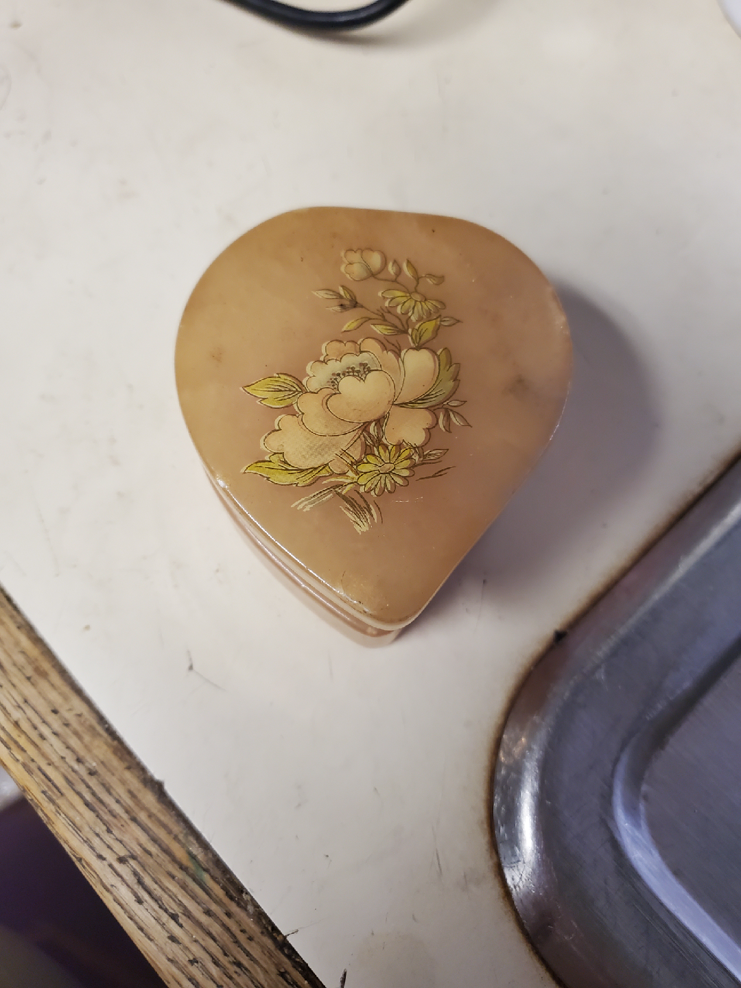 Genuine Alabaster Hand Carved Trinket Box