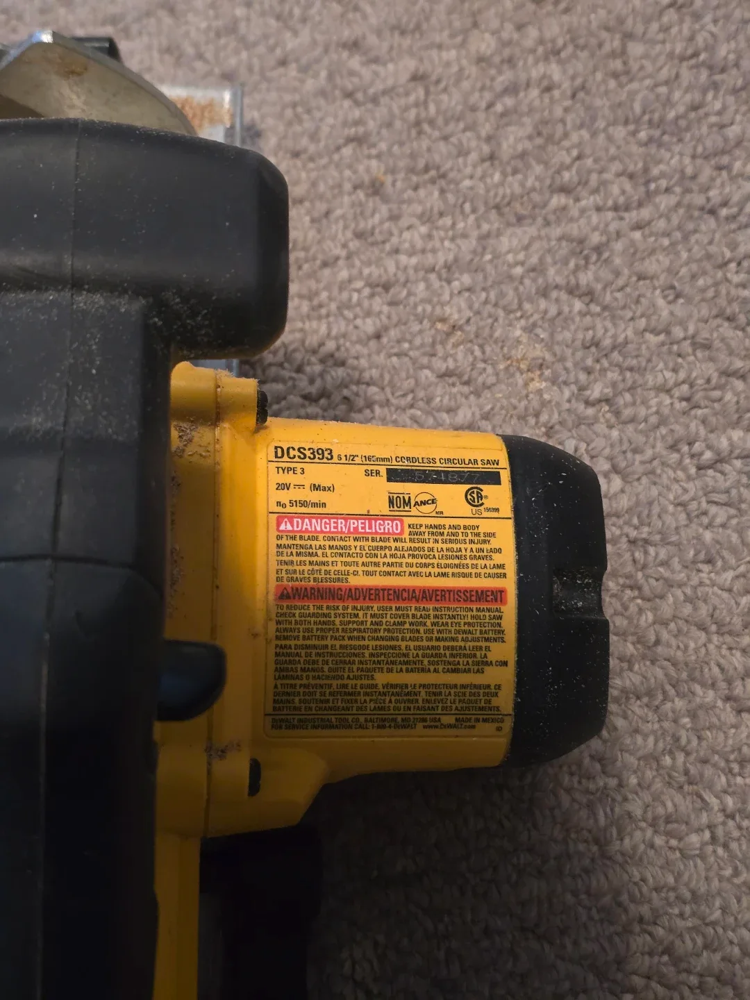 DeWalt DCS393 6 1/2" Cordless Circular Saw image indicator(2)