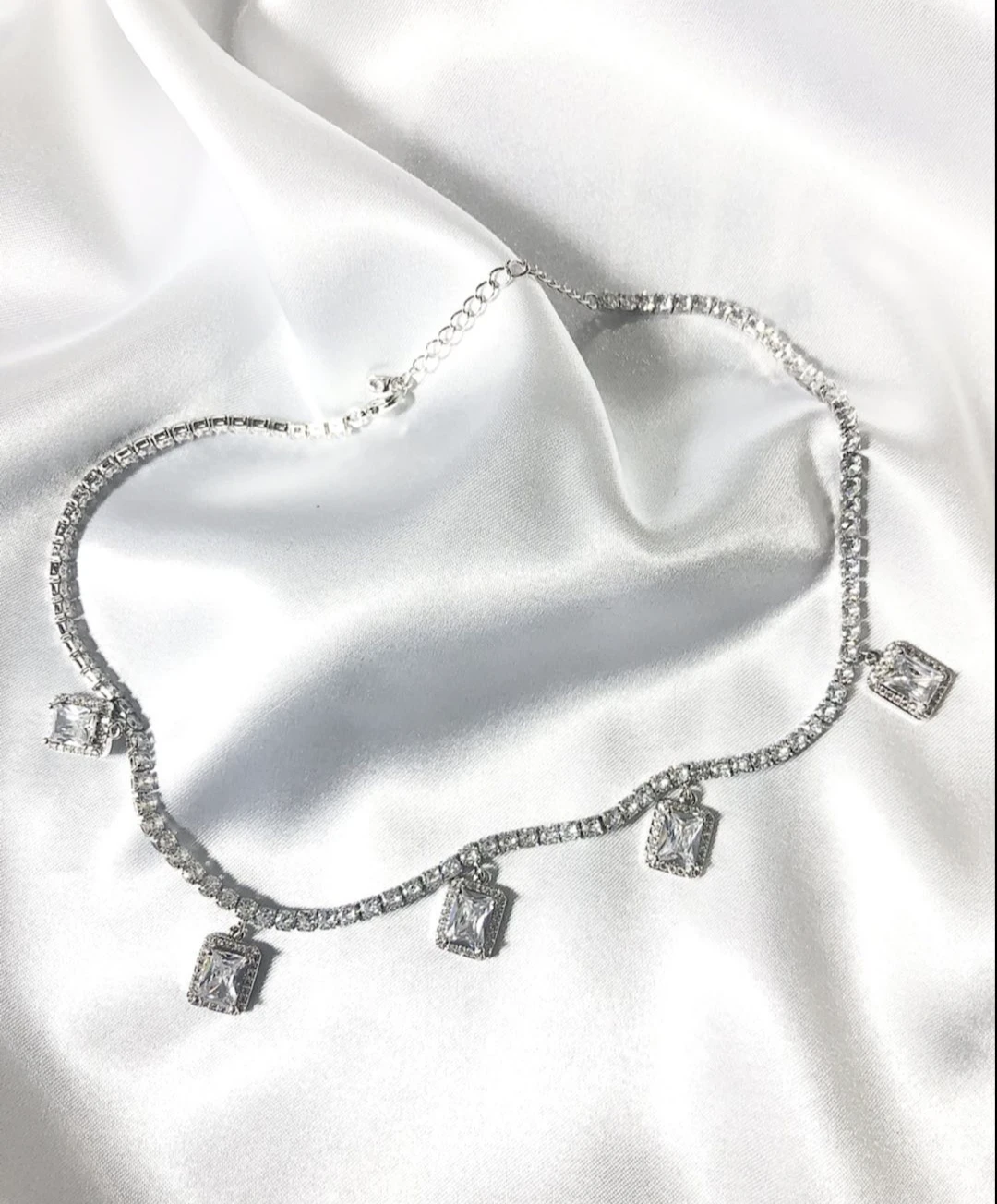 Classy Silver Rhinestone Necklace