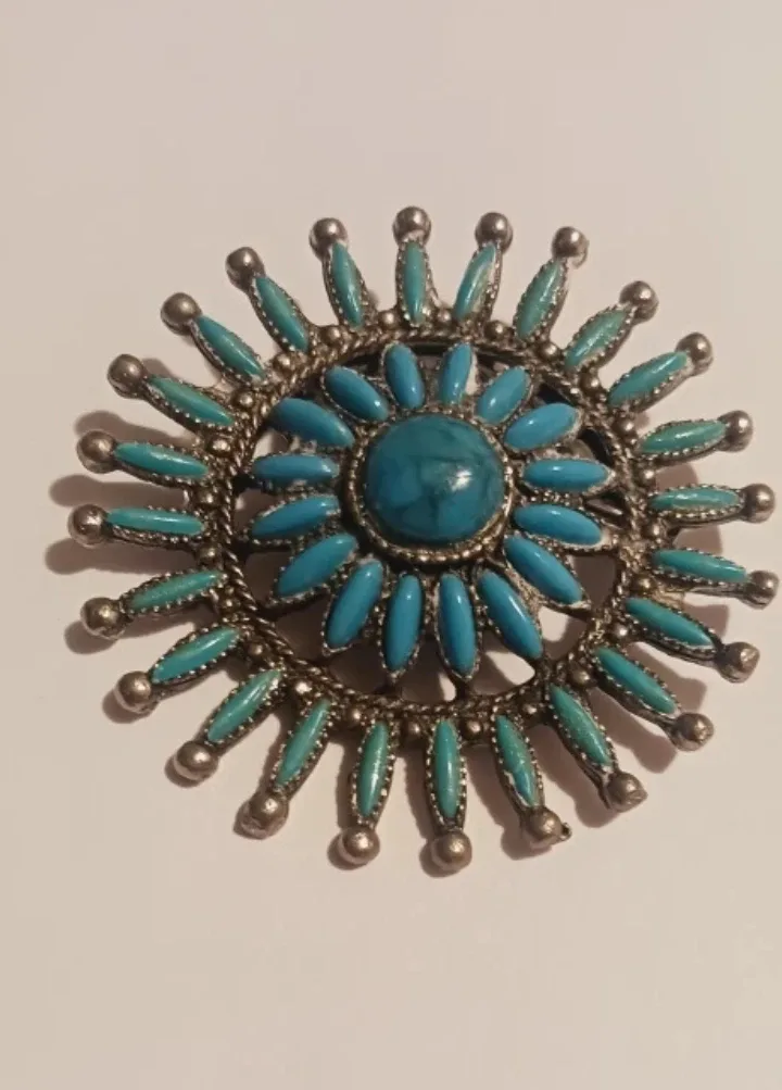 Beautiful Turquoise Stone Brooch
