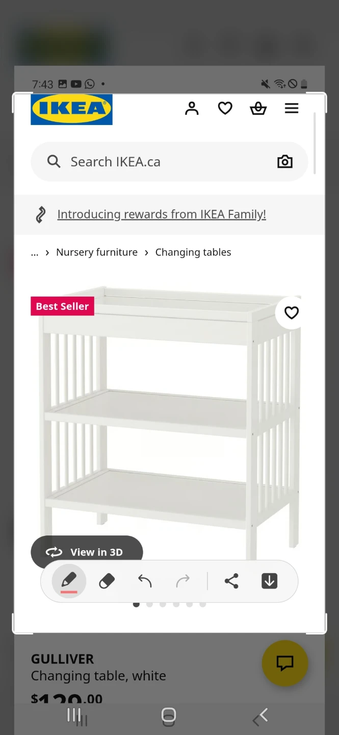 IKEA Gulliver Changing Table, White
