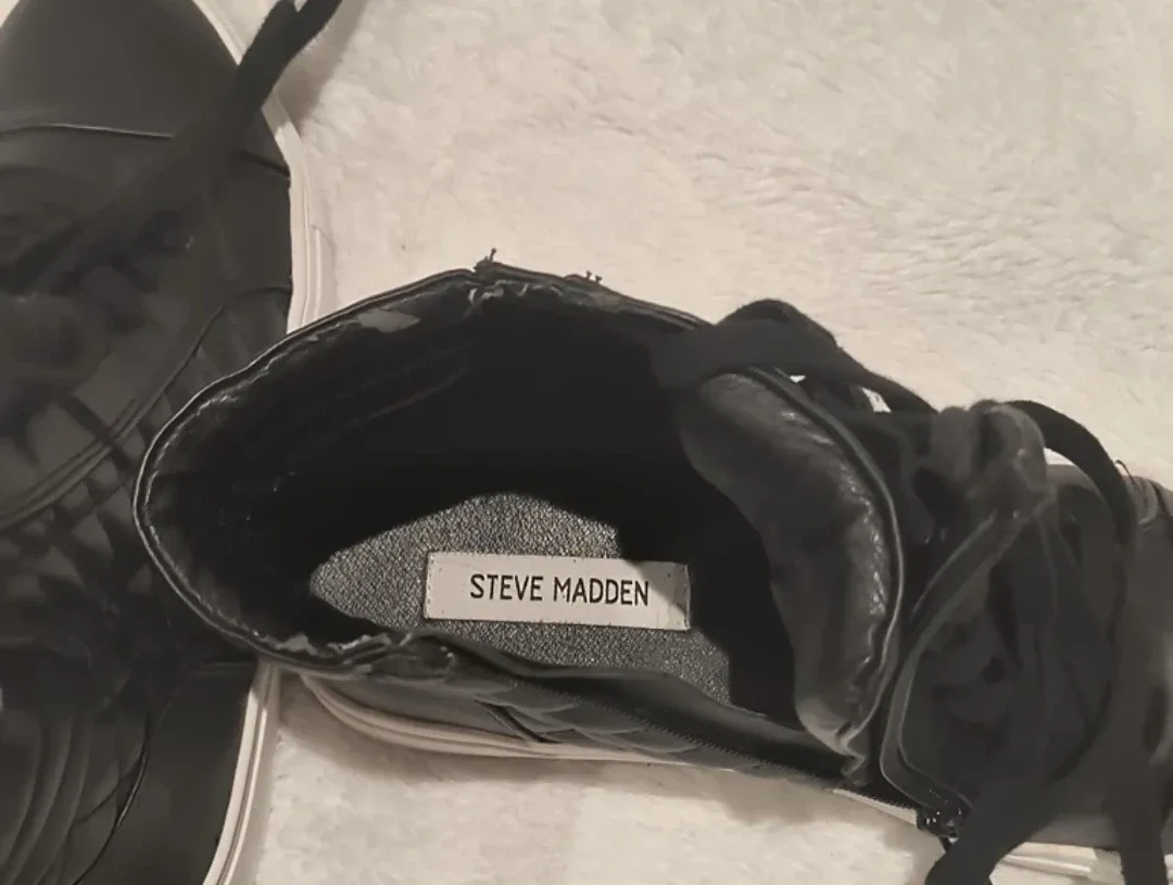 Steve Madden Black High Top Sneakers image indicator(5)