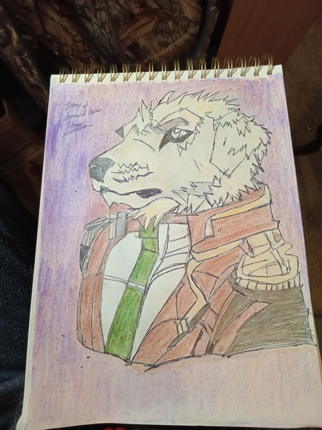 Purple Dog Knight Drawing Illustration by Custom Artist