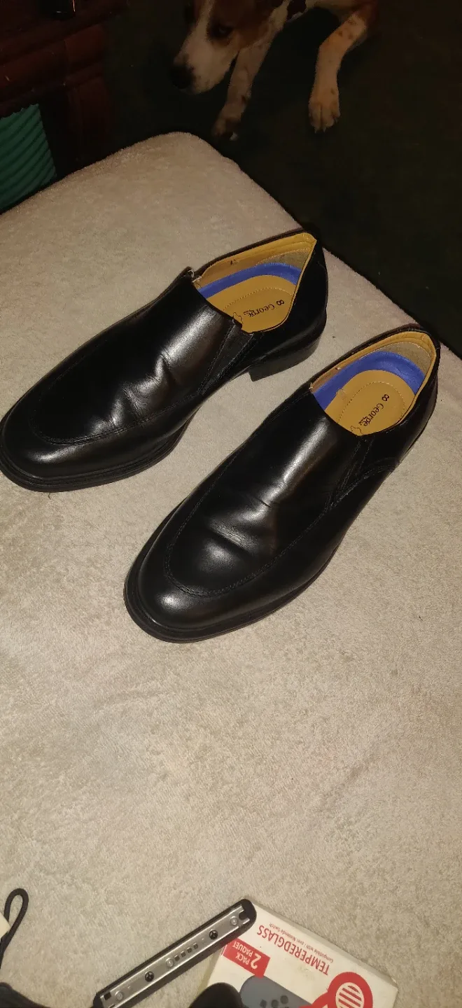 George Black Leather Slip-On Dress Shoes image indicator(3)