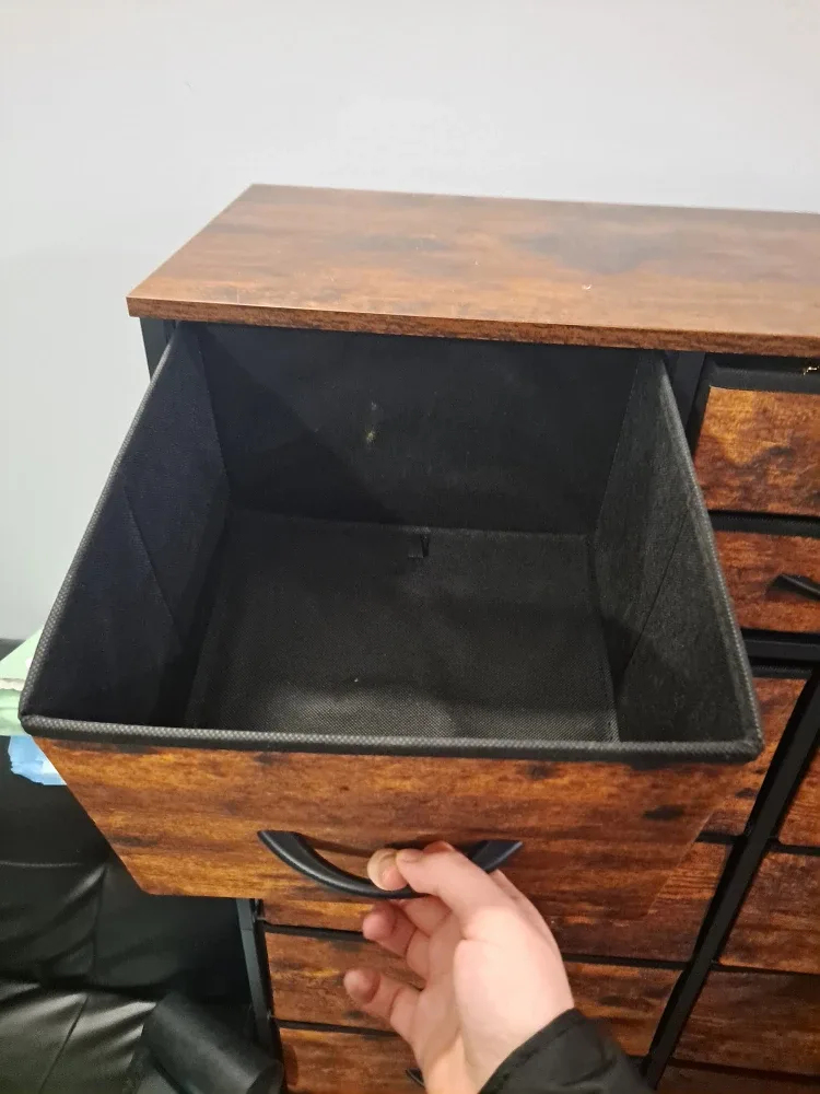 Wood Dresser with Fabric Drawers image indicator(3)