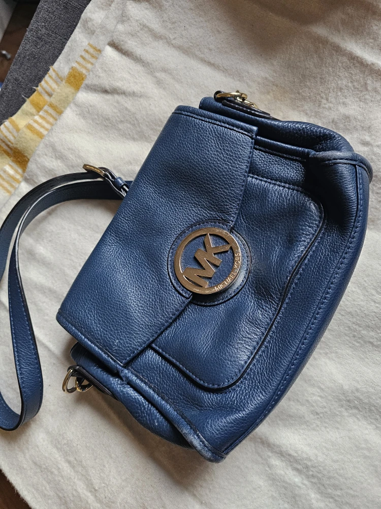 Michael Kors Blue Leather Crossbody Bag
