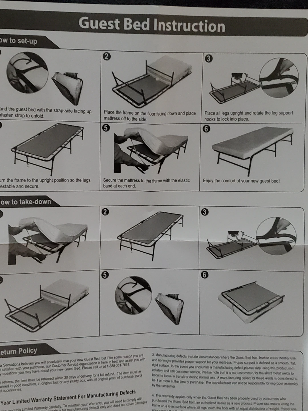 Folding Guest Bed with Steel Frame - photo 3