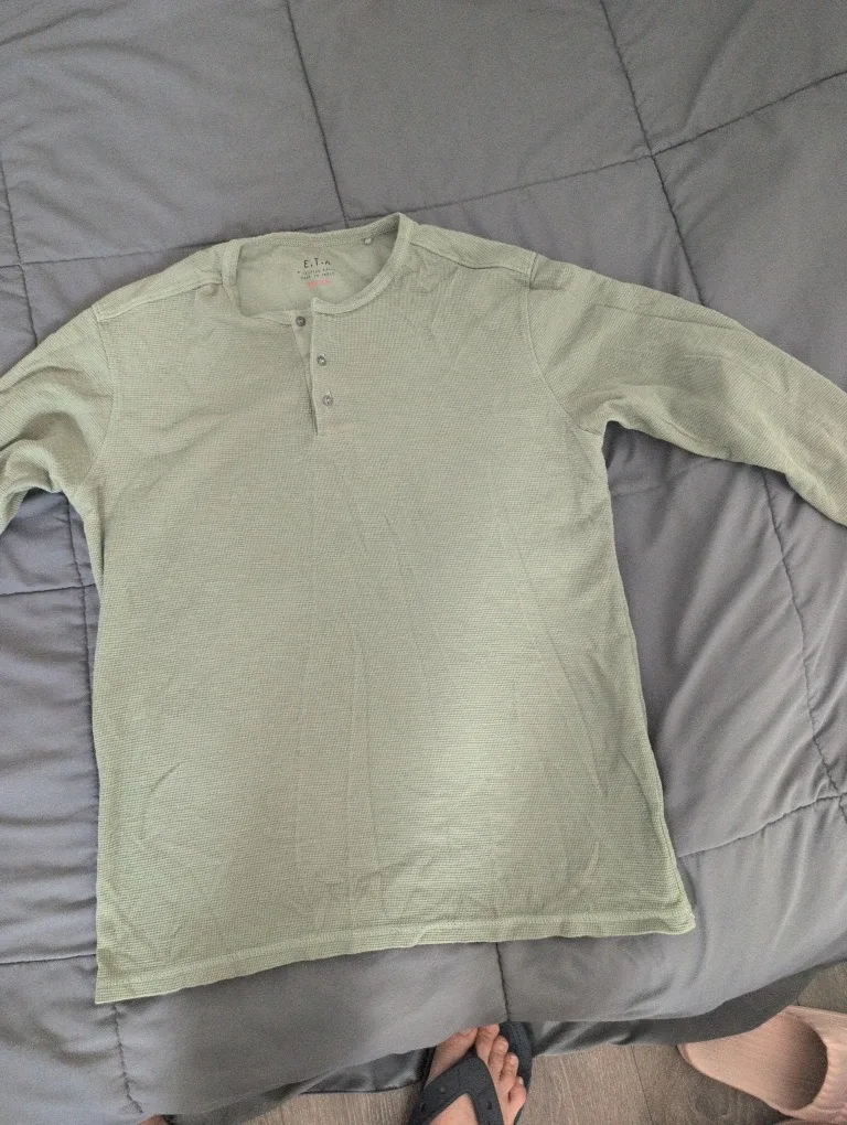 E.T.A. Henley Long Sleeve Shirt Medium