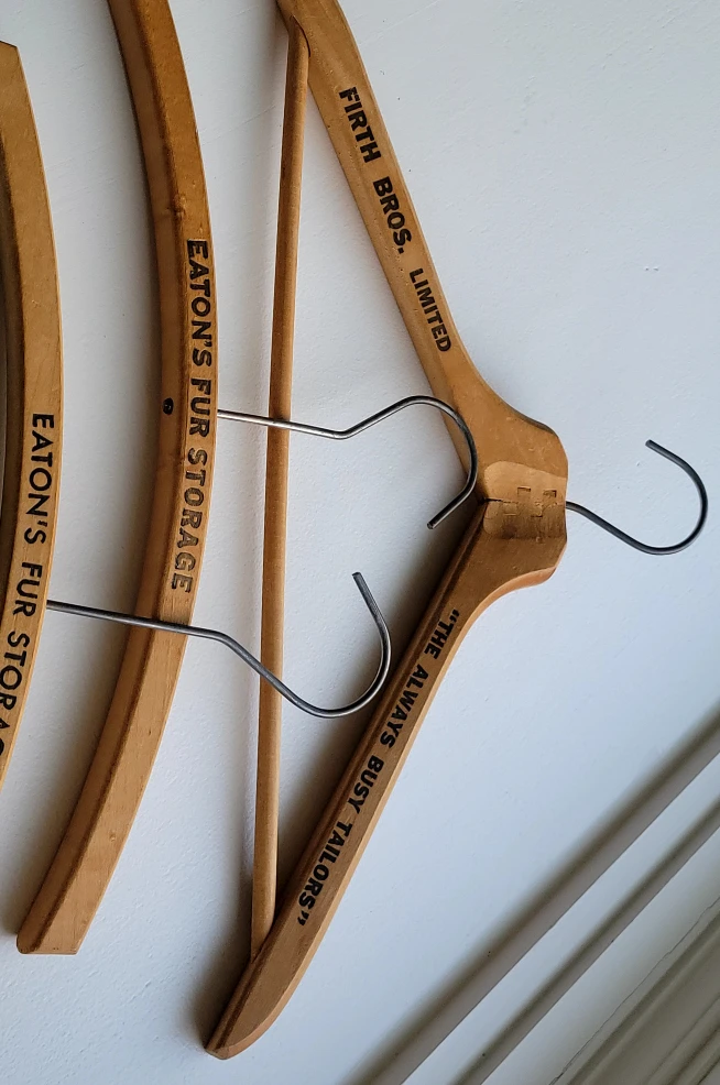 Eaton's Fur Storage Wood Advertising Hangers - photo 4