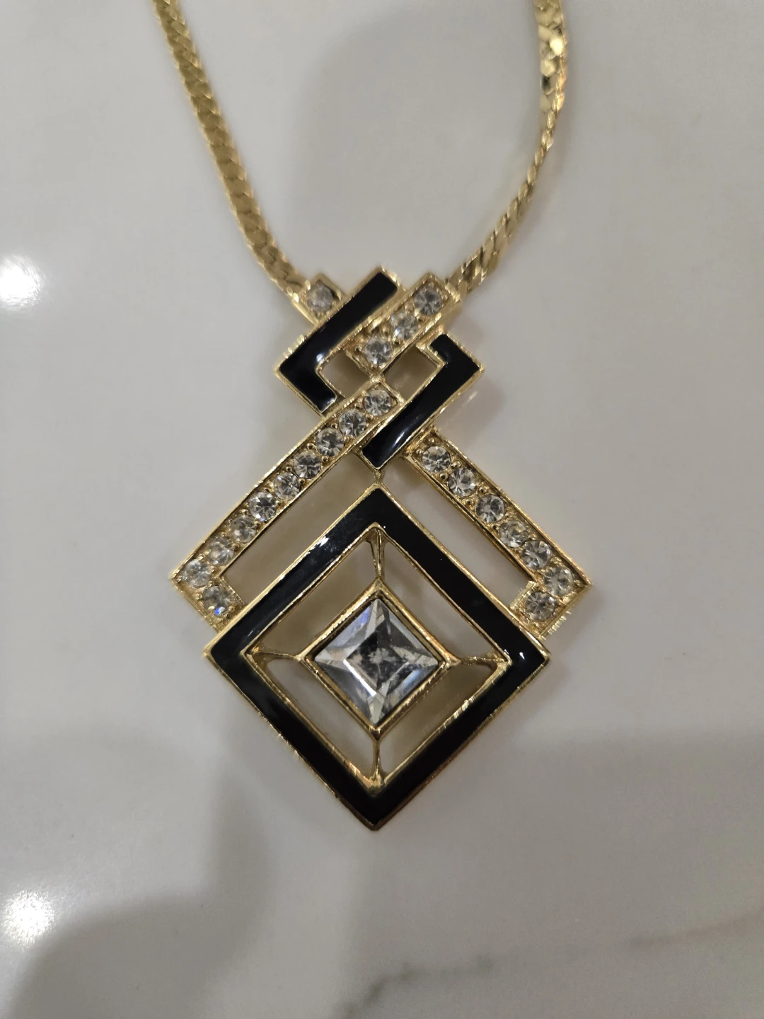 Gold-tone Geometric Pendant Necklace - photo 2