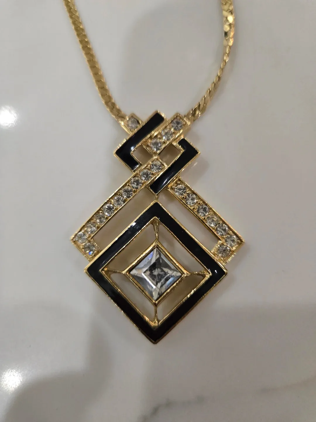 Gold-tone Geometric Pendant Necklace image indicator(2)