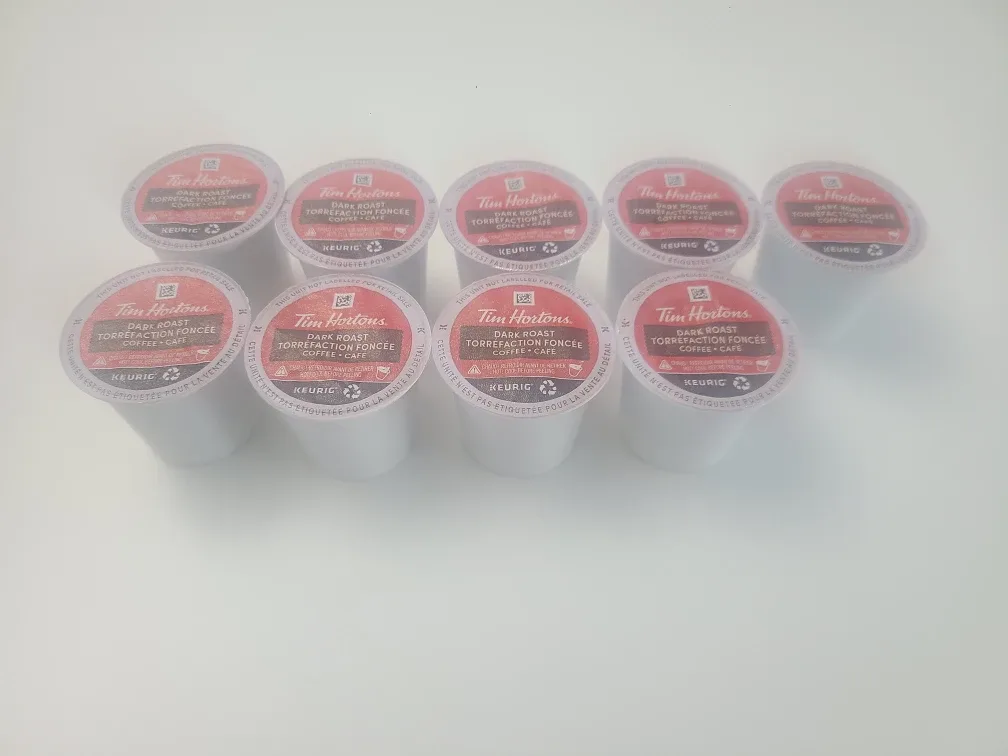 Keurig Coffee K-Cup Pods-Tim Hortons Dark Roast/ 9 capsules