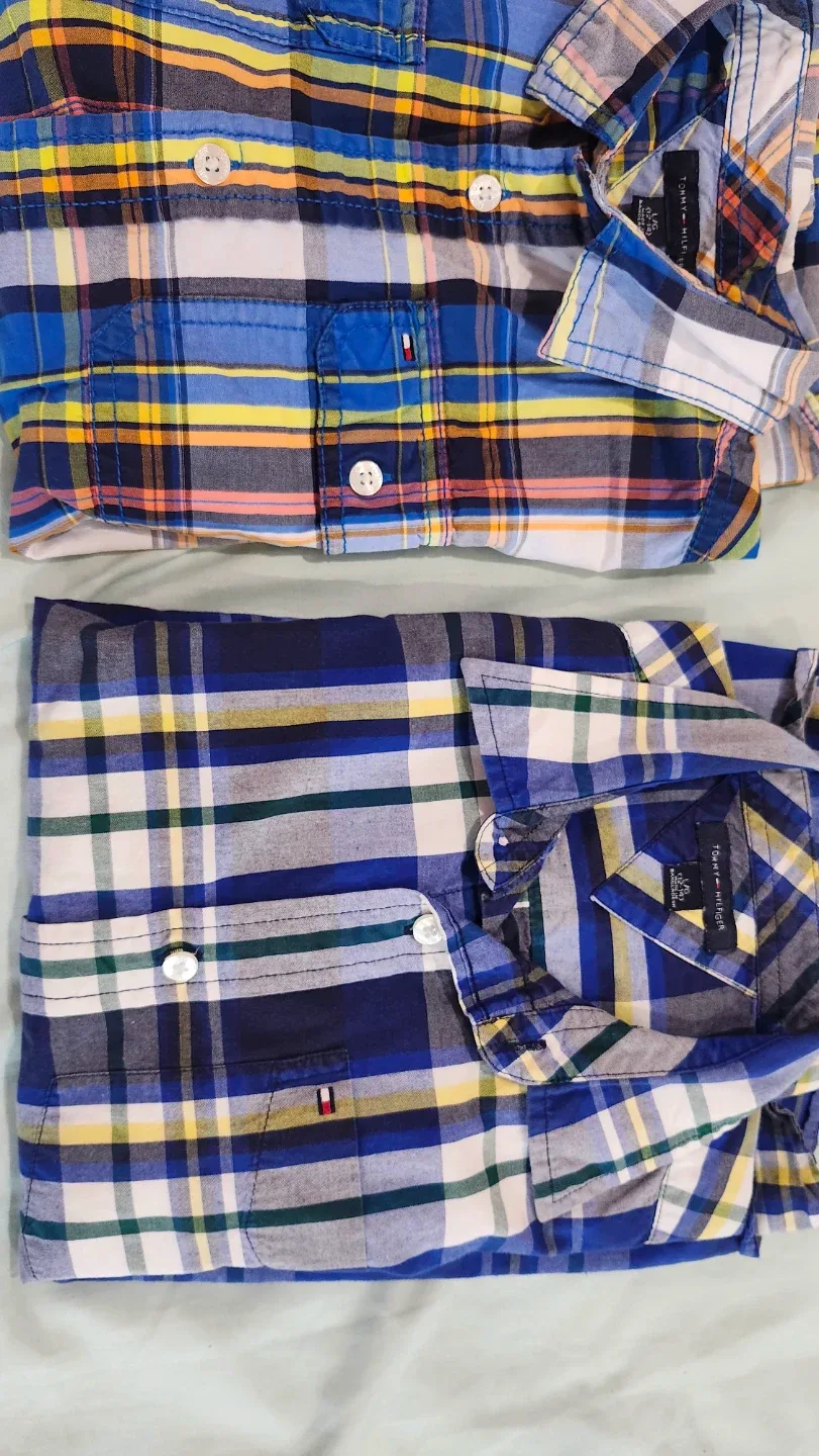 Set of 2 Tommy Hilfiger Plaid Shirt - kids Size L (12-14) image indicator(9)