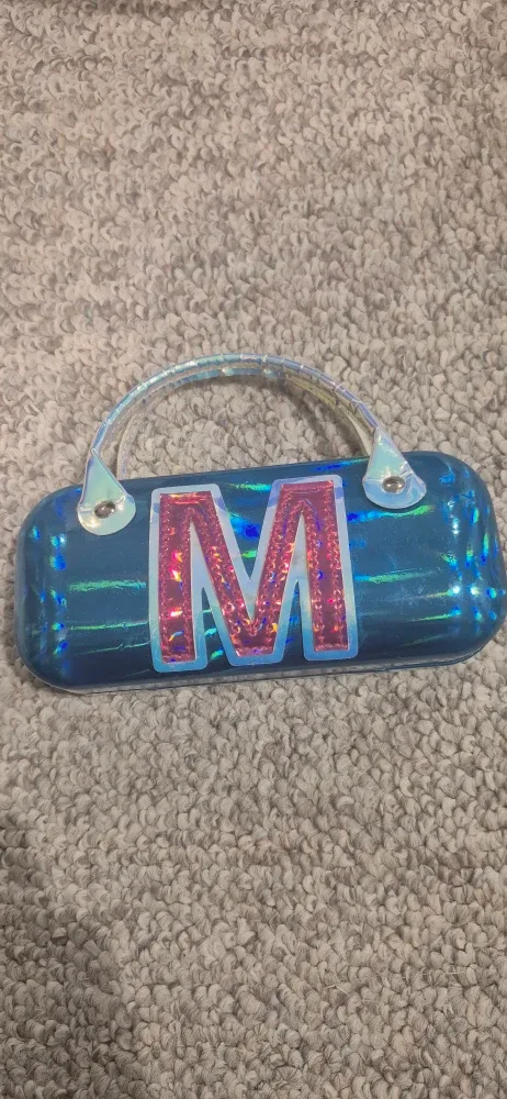 Blue Glitter glasses Case