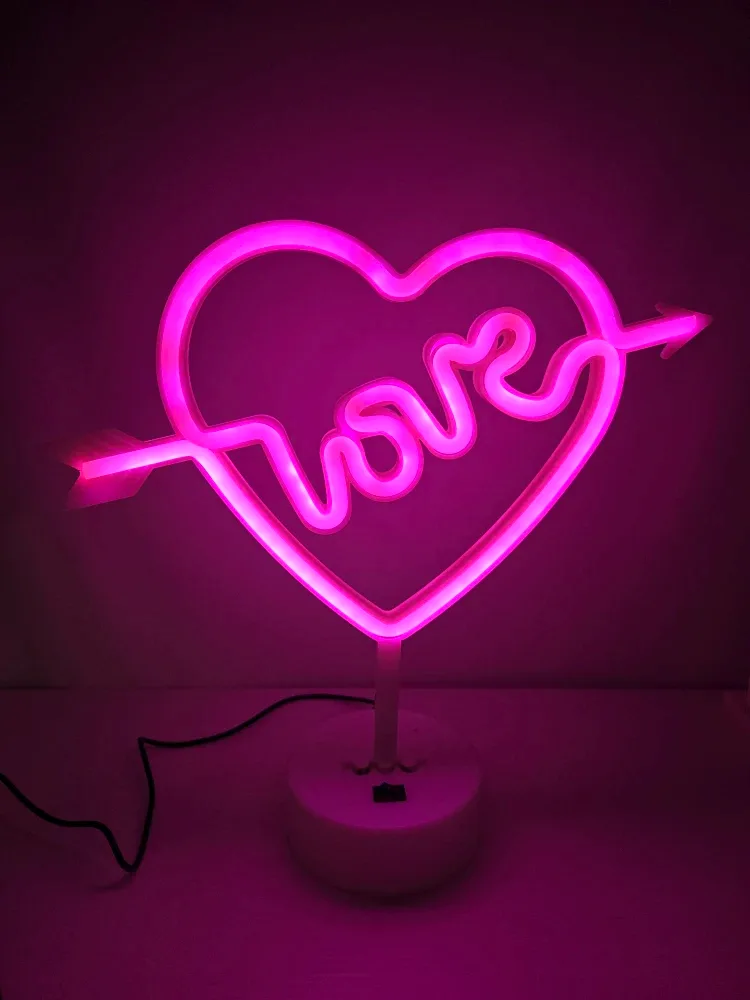 Heart Love Neon Sign (battery or USB both works)