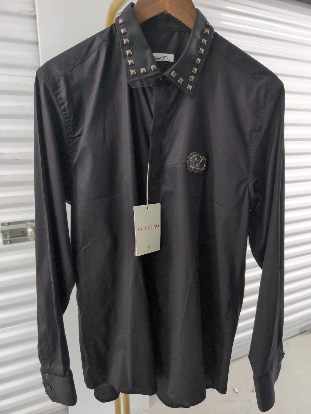 Valentino Black Studded Shirt - Size L - photo 2