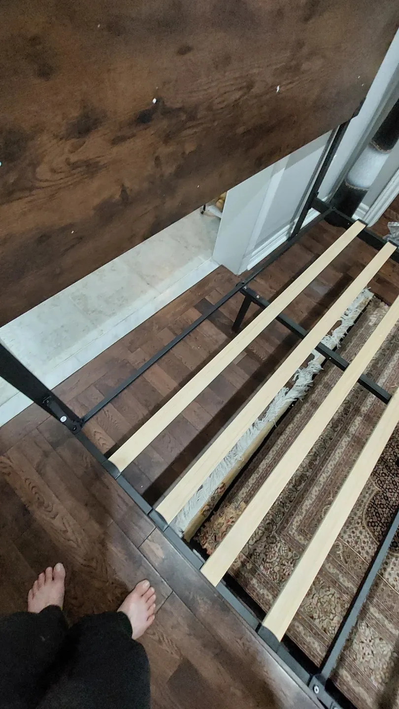 Queen Bed Frame with Headboard - Brown & Black image indicator(3)