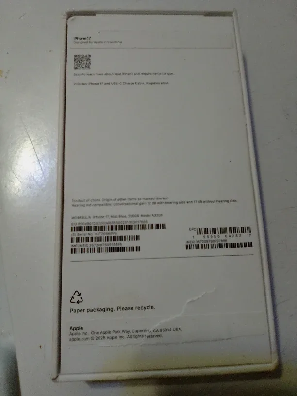 iPhone 17 Mist Blue 256GB (Box Only) image indicator(2)