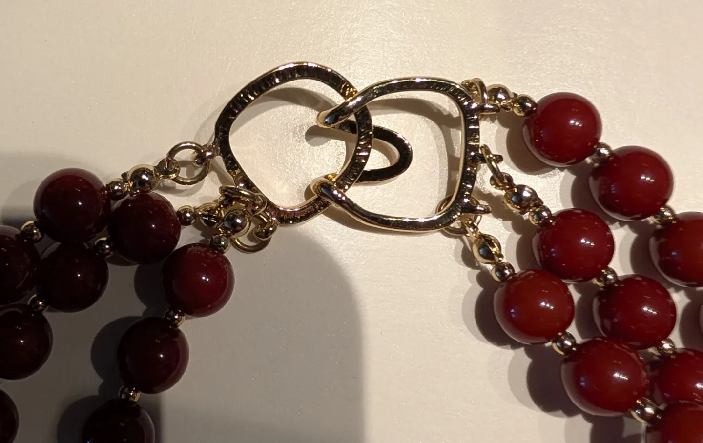 Resin with small gold coloured beads Necklace image indicator(2)