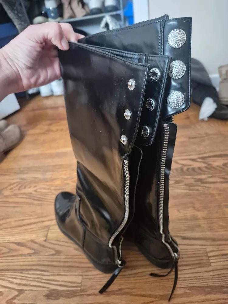 Zara Basic Collection Black Boots Size 38 image indicator(2)