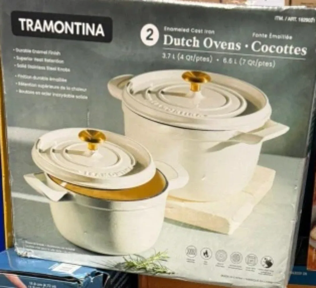 Tramontina 2-Piece Enameled Cast Iron Dutch Oven Set