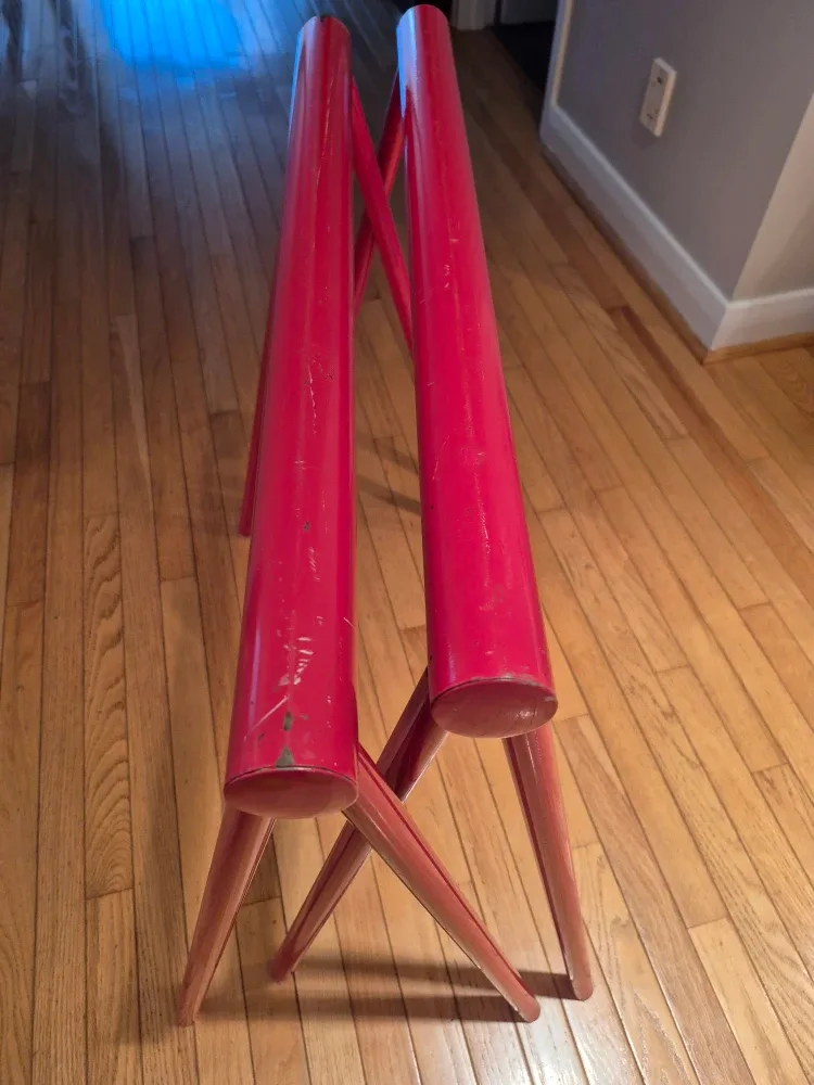 Red Metal Trestle Table legs (2) image indicator(9)