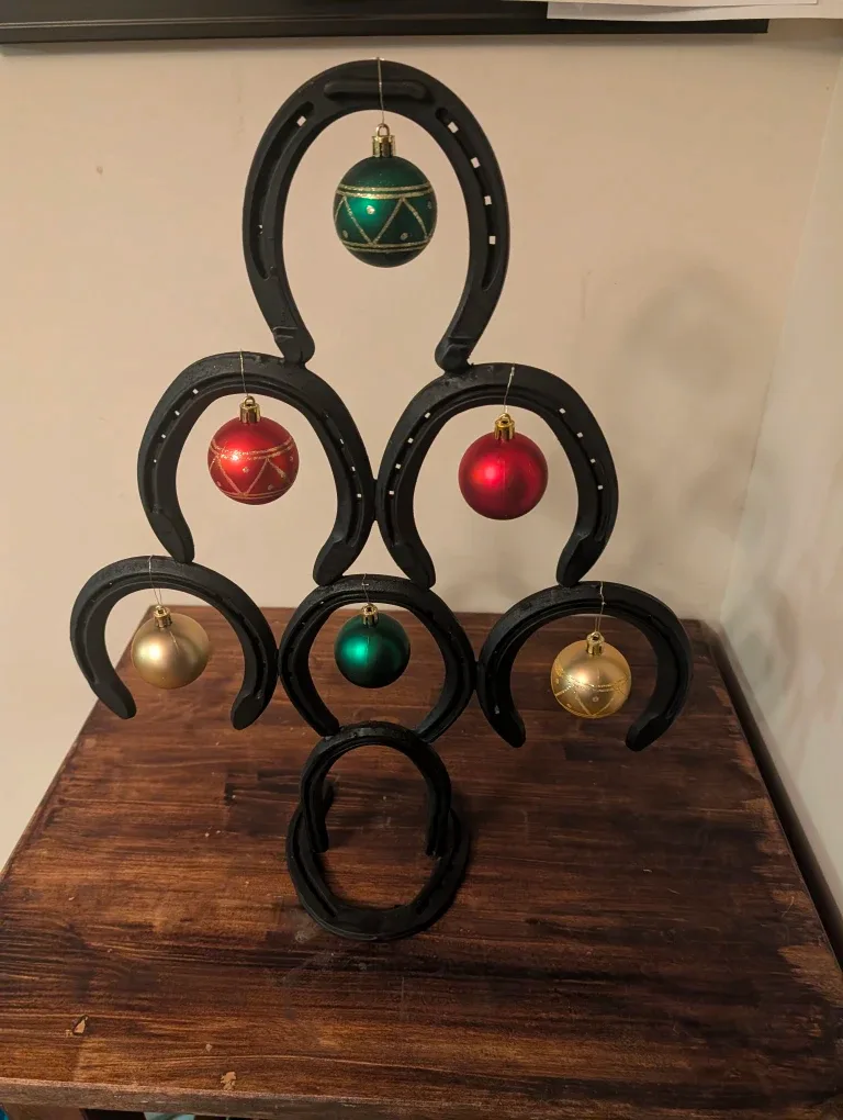 Horseshoe Christmas Tree with Ornaments