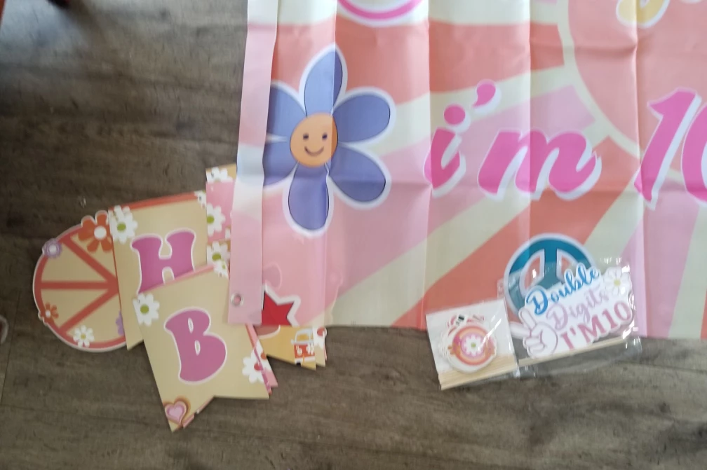 Peace Out Single Digits Birthday Party Banner - photo 2