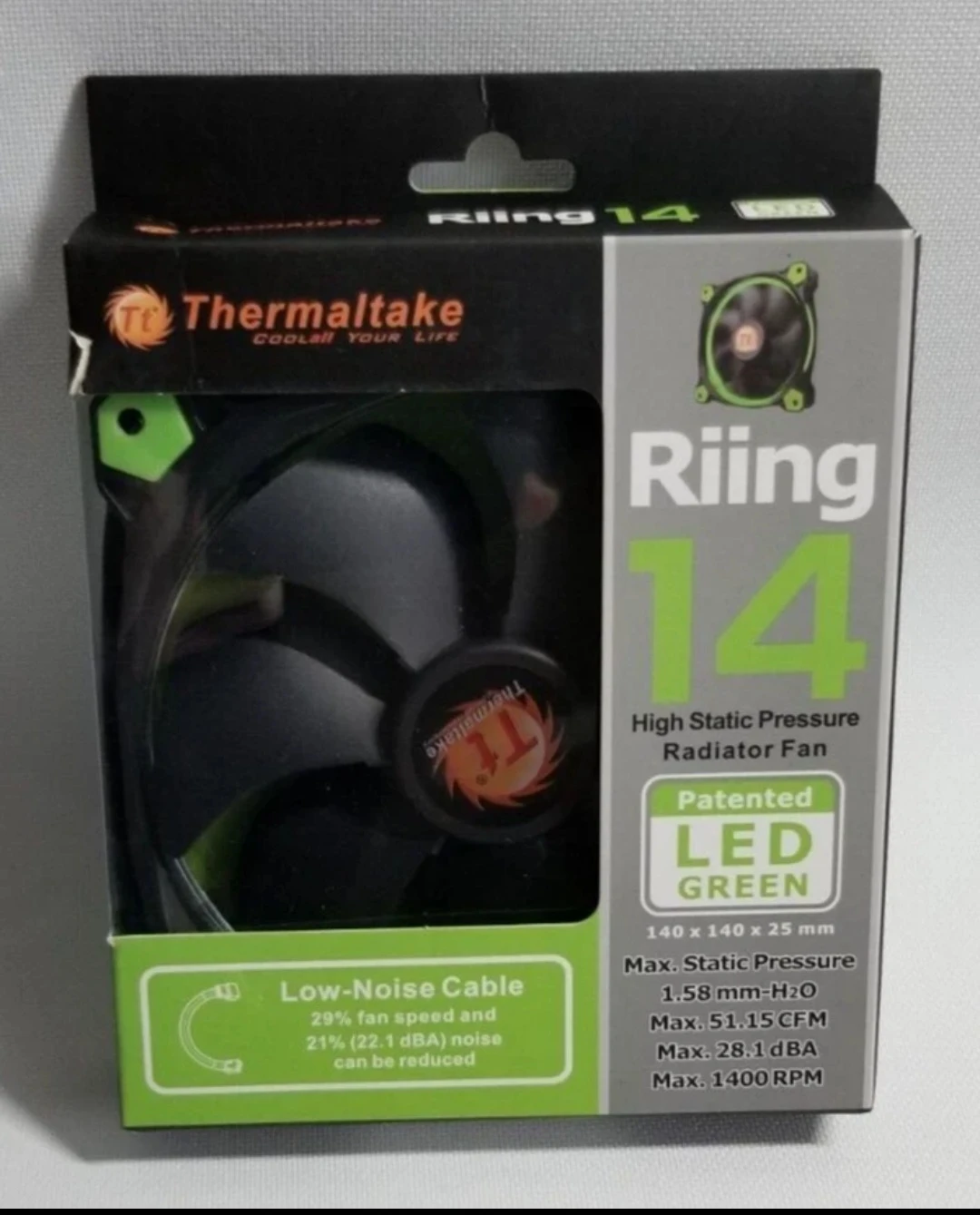 Thermaltake Riing 14 LED Green Radiator Fan