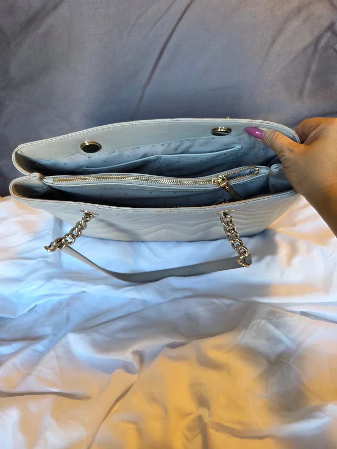 Kate Spade Reese Park Courtinee Shoulder Bag - Light Grey image indicator(4)