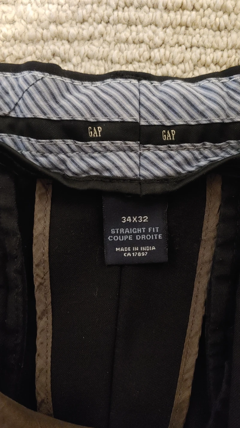 GAP Straight Fit Black Dress Pants Size 34x32 - photo 3