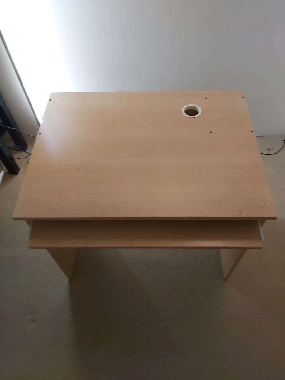 Light Brown Desk with Keyboard Tray