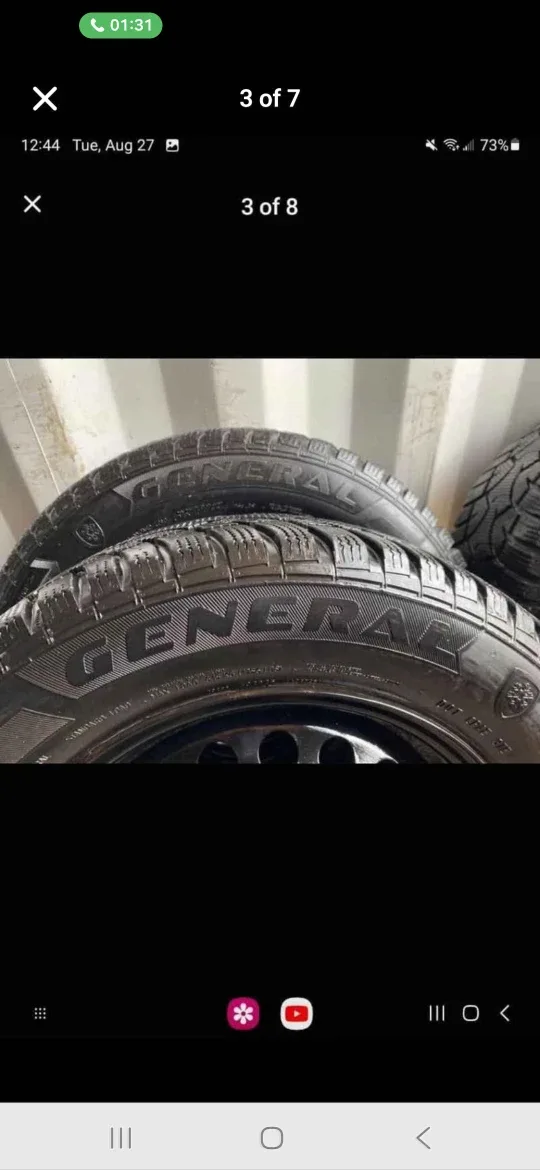 Set of 4 GENERAL Winter Tires on Rims (195/65R15 5×114.3) image indicator(4)