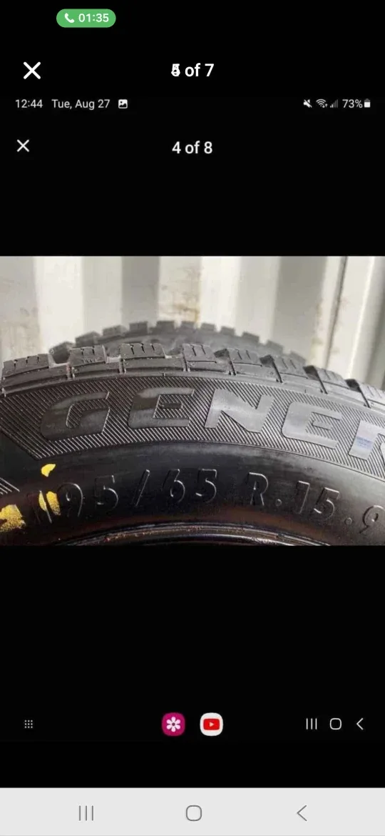 Set of 4 GENERAL Winter Tires on Rims (195/65R15 5×114.3) image indicator(5)