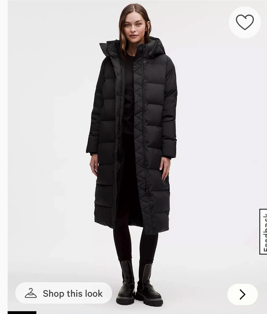 Lululemon Wunder Puff Long Puffer Jacket - Black