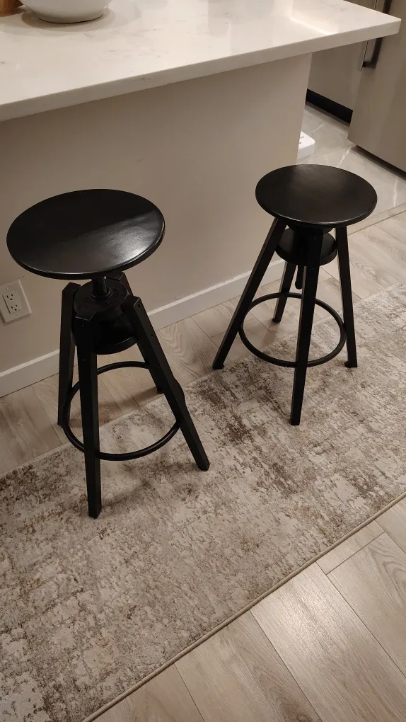 Set of 2 Black Bar Stools - Ikea Dalfred image indicator(4)