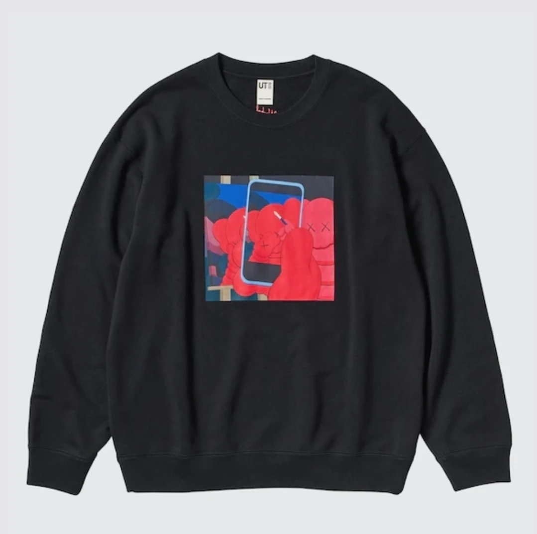 New Uniqlo KAWS + Warhol Black Sweatshirt Size S
