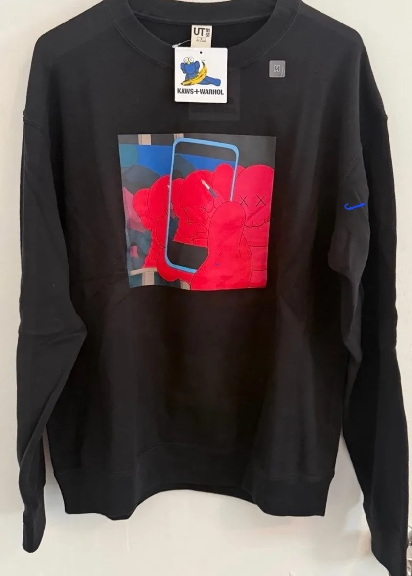 New Uniqlo KAWS + Warhol Black Sweatshirt Size S image indicator(6)