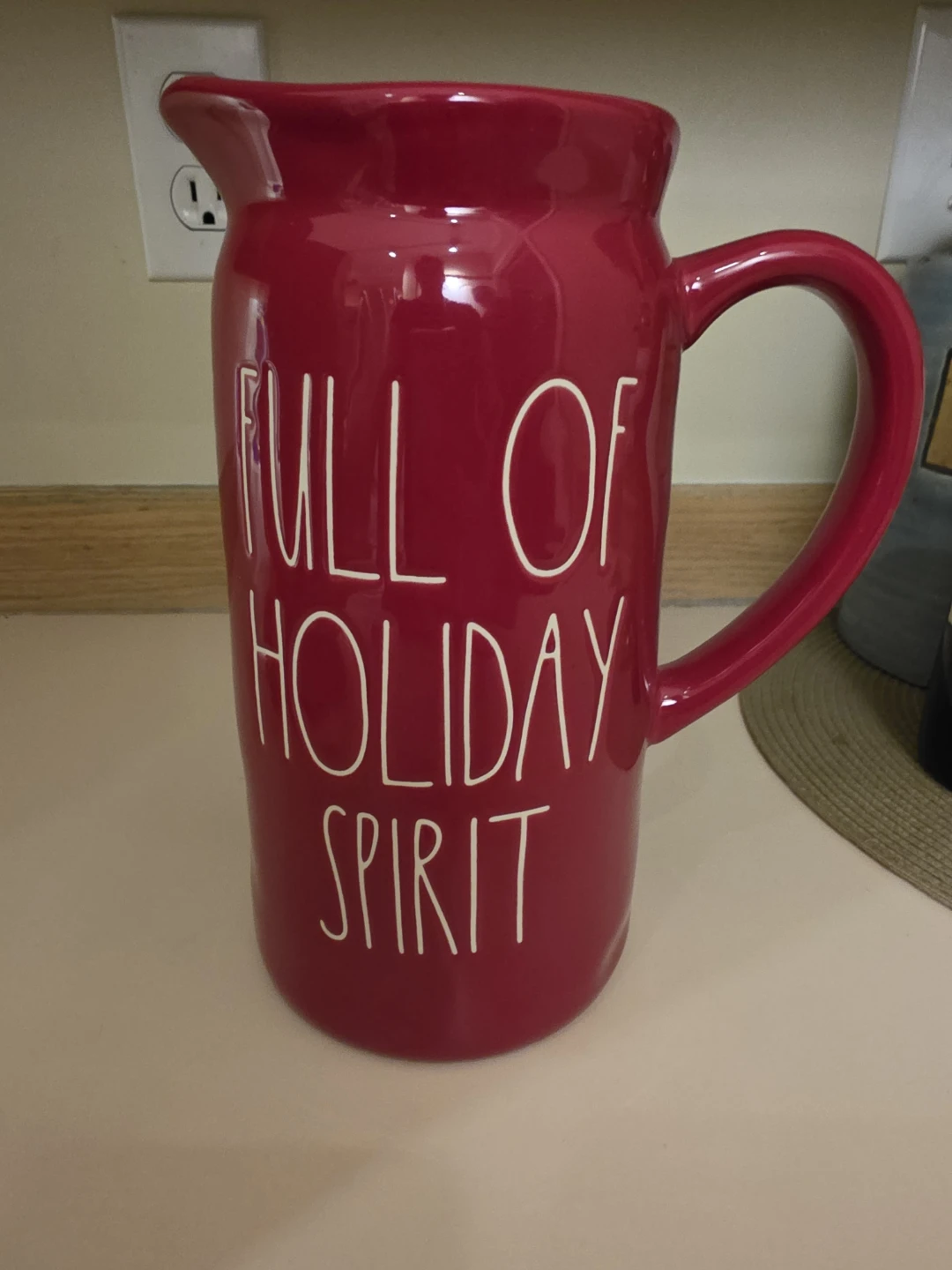 Rae Dunn Holiday Spirit Pitcher